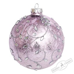 Шар "Капельки росы" сиреневый (стекло) 10 см