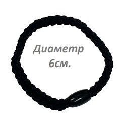 Резинка для волос эластичная (жгут косичка) цвет черный Арт 64