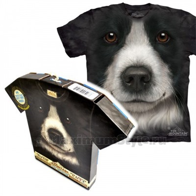 Футболка в подарочной коробке The Mountain "Border Collie Face"