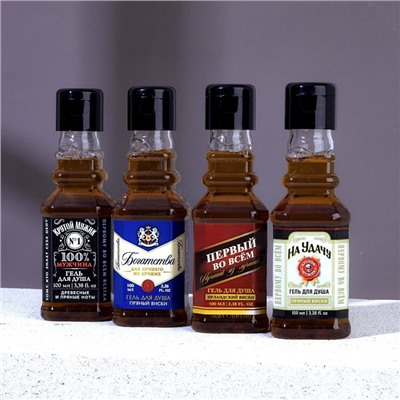 Гель для душа во флаконе виски «Богатства!», 100 мл, аромат пряного виски, HARD LINE