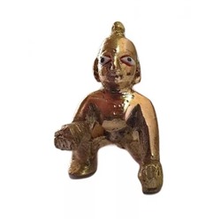 Статуэтка Ладу Гопал, Ladoo Gopal (Bal Krishna) Brass Idol, произв. Kalyan Puja