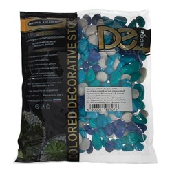 Грунт для аквариума «Галька цветная, голубой-синий-белый-бирюзовый» 800 г фр 8-12 мм