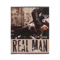Тетрадь 48 листов в клетку, Calligrata, Real Man, обложка мелованный картон, МИКС