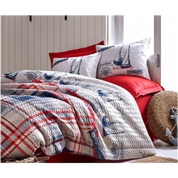 1 сп. 4-х Сезонный КПБ со Стеганным Пододеяльником Ranforce Complete Set MARITIME cotton box