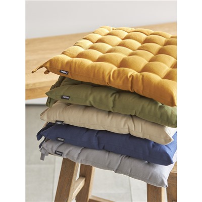 Подушка на стул из хлопка темно-синего цвета из коллекции Essential, 35х35 см