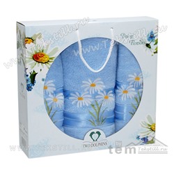 70x140 см. + 50x90 см. + 50x90 см. Махровый Набор Полотенец 3 шт/уп. Daisy Flowers TWO DOLPHINS