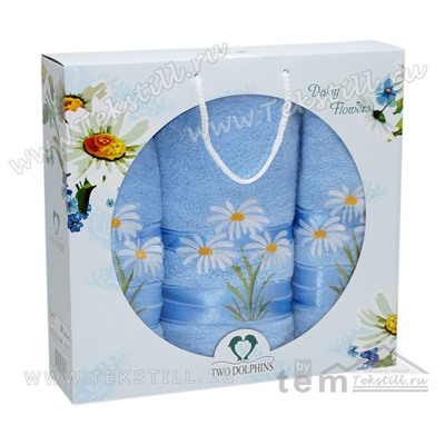 70x140 см. + 50x90 см. + 50x90 см. Махровый Набор Полотенец 3 шт/уп. Daisy Flowers TWO DOLPHINS
