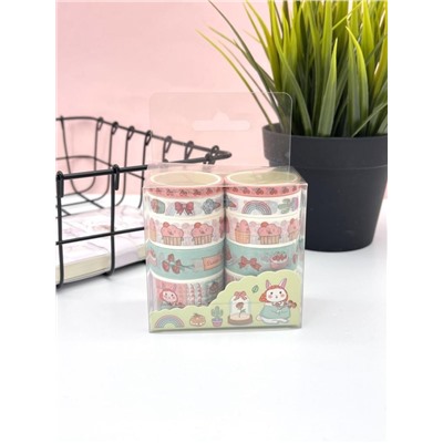 Набор декоративного скотча 10 шт. "Food stories", bunny, шоу-бокс 8 шт.