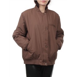 H24-608 BROWN Куртка бомбер демисезонная женская (100 гр. синтепон)