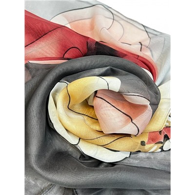 Шарф шифоновый с цветочным рисунком 3D Арт М52/13