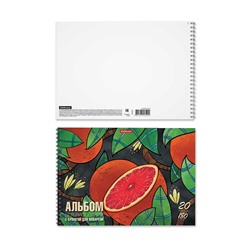 Альбом для рисования А4, 20 листов на спирали, ErichKrause Juicy Fruits, блок 120 г/м², 100% белизна, перфорация для отрыва, твёрдая подложка, МИКС