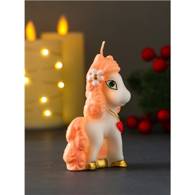 Свеча декоративная «Влюблённая лошадка», розовый, 5.3×3.3×8.2 см