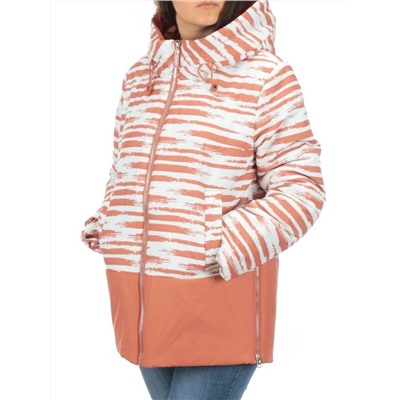 M8295 WHITE/TERRACOTTA Куртка демисезонная женская (100 гр. синтепон) Maria