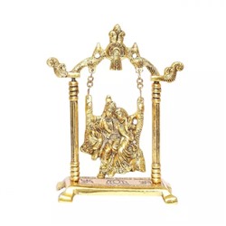 Радха и Кришна на качелях Джула, Radha Krishna on Swing Jhula Metal Statue, произв. Kridaykraft