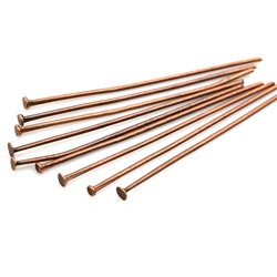 Пины-штифты 40*0,8мм цв.медь, упаковка 25пар.
