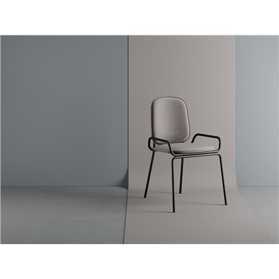 Стул Ror, Double Frame, велюр, черный/серый