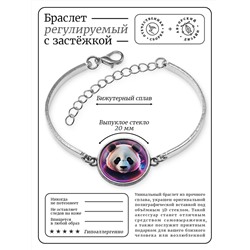 BSI-0174 Браслет металлический Панда неон