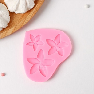 Молд Доляна «Плюмерия», силикон, 9×8×0.8 см, розовый