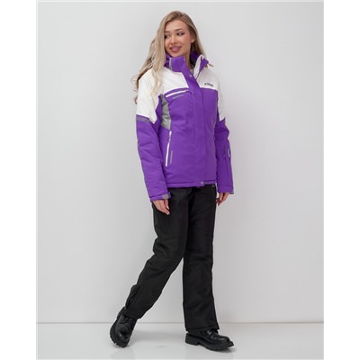Горнолыжный костюм женский зимний УЦЕНКА фиолетового цвета 02810F