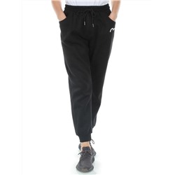 M029 BLACK Брюки спортивные утепленные женские (85% хлопок, 10% полиэстер, 5% спандекс)