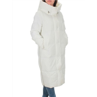 22361 WHITE Пальто зимнее женское облегченное (150 гр. холлофайбера)