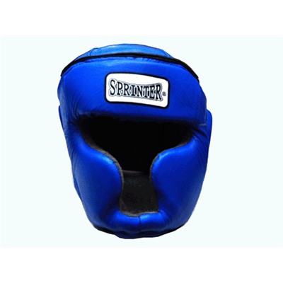 Боксерский шлем с защитой головы круглый верх размер S. Материал:  натуральная кожа снаружи, кожзаменитель изнутри. Глухая защита верхней части головы, сзади застежка на одной липучке.