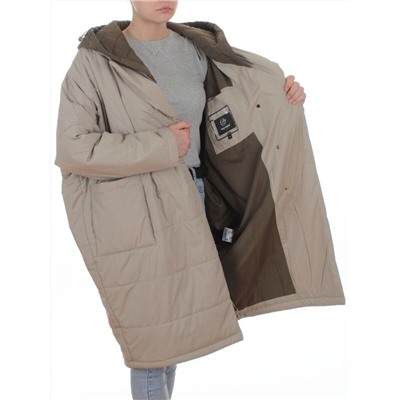 8030 DK. BEIGE Куртка демисезонная женская (100 гр. холлофайбер)