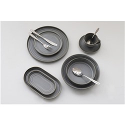 Тарелка Magistro Urban, d=22 см, фарфор, серая