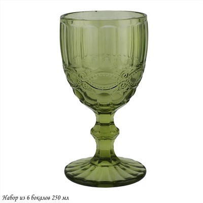 588-432 Набор из 6 бокалов 250 мл в под.уп.(х4) Зеленый