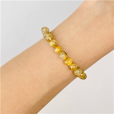 Радуга Самоцветов Браслет из Рутилового кварца с включением Титана