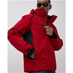 Горнолыжная куртка мужская зимняя красного цвета 7617Kr