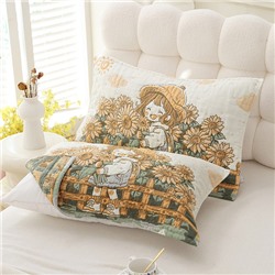 Муслиновая милая мягкая дышащая наволочка-полотенце увеличенная толщина 2шт 52×75см