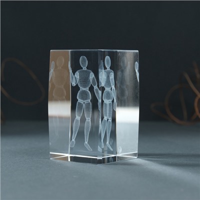 Фигурка стекло прямоугольник «Шарнирный человек», 5×5×8 см
