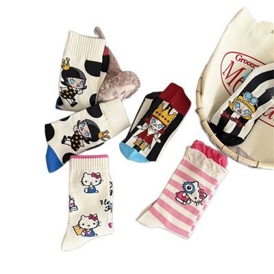 Tide, cotton autumn design cute knee socks, mid-length, internet celebrity, trend of season