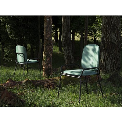 Стул Ror, 2 Frame, велюр, черный/зеленый