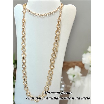 Пояс женский цепочка  с кольцами цвет золото модель 10