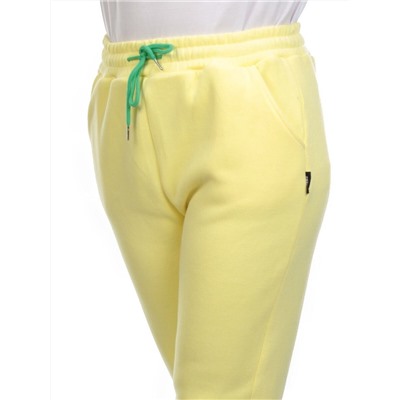 10 YELLOW Брюки спортивные женские на флисе (100% хлопок) 7986