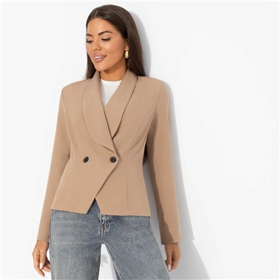 Жакет полуприталенного силуэта, Невероятно прекрасна (biege)