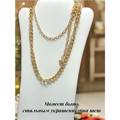 Пояс женский цепочка  универсальный цвет золото модель 7