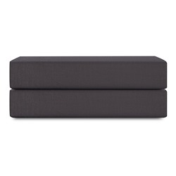 Простыня на резинке из премиального сатина темно-серого цвета из коллекции Essential, 160х200х30 см