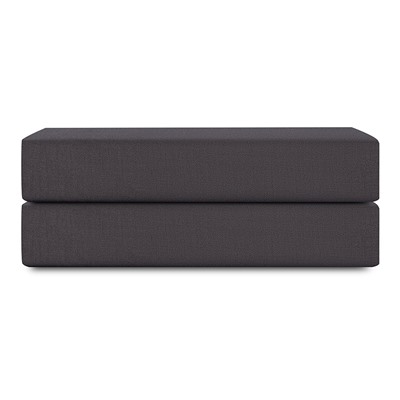 Простыня на резинке из премиального сатина темно-серого цвета из коллекции Essential, 160х200х30 см