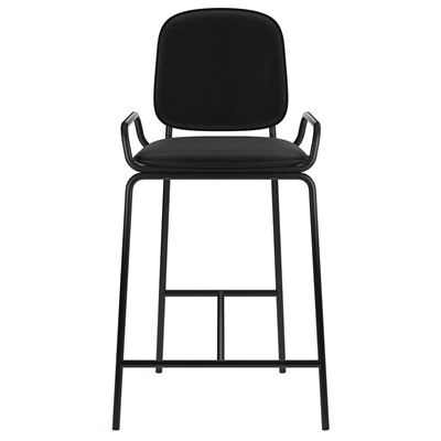 Стул полубарный Ror, 2 Frame, велюр, черный/черный