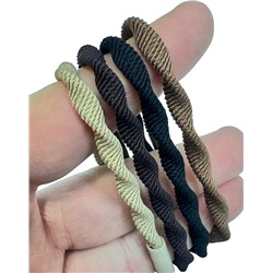 Резинка для волос эластичная (жгут волна) цвет коричневый Арт 65