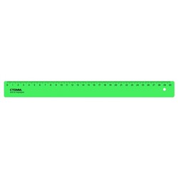 Линейка 30 см Стамм Neon, пластиковая, непрозрачная, неоновые цвета, европодвес, микс (цена за 1 шт.)