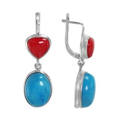 Серьги 'Дари' с кораллом и хаолитом ИАСК.300ХТN6