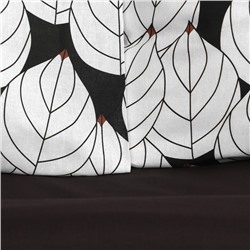 Постельное бельё Этель дуэт "Black leaves" 143х215 см 2 шт, 220х240 см, 70х70 см 2 шт, поплин, 125 г/м2
