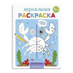 Раскраска 145х190 мм 4л "Зеркальная раскраска" ДЛЯ МАЛЬЧИКОВ 56898 Феникс