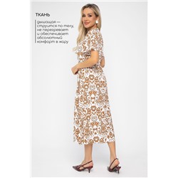 Платье Иоланда (бело-коричневое) П13678-5М