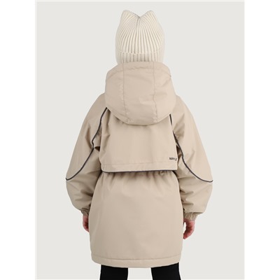 Парка утеплённая для девочки NIKASTYLE 5м3425 Латте