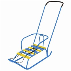 Санки детские Игрушка "Ветерок 2" (В2/Г2 голубой), с ручкой, со спинкой